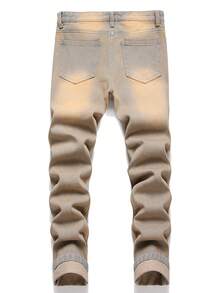 Men'S Vintage Washed Ripped Jeans - Medium Wash - View 2