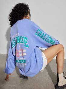 Forever 21 Coolane Dopamine Dressing字母圖形下垂肩運動裙 - 紫色 - 查看 2