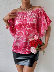 Chiquease 女士花卉印花露肩衫 - 彩色 - 查看 4
