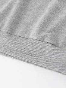 SHEIN Girls' Cartoon Printed Round Neck Sweatshirt - Multicolor - View 3