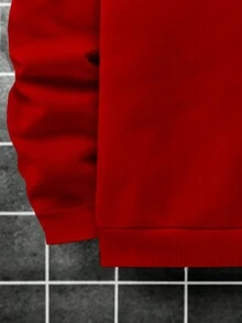 Manfinity EMRG 男士寬鬆版十字紋拉鍊帽衫 - 紅色 - 查看 3