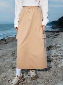 In My Nature Women's Drawstring Waist Cargo Pocket Outdoor Skirt