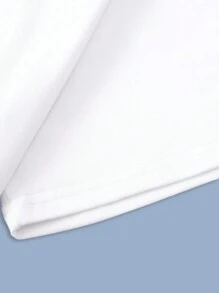 Manfinity RSRT Camiseta de manga corta con cuello redondo, estampado de lema y palmera para hombre, regalo de vacaciones para el novio - Blanco - Ver 4