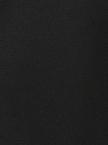 女式缺口领长袖收腰羊毛混纺大衣 - 黑色 - 查看 8