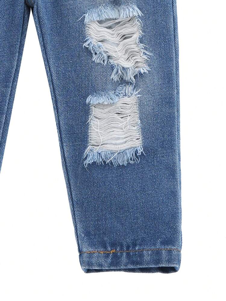 Infant Boys' Multicolor Casual Tapered Jeans With Distressed Details