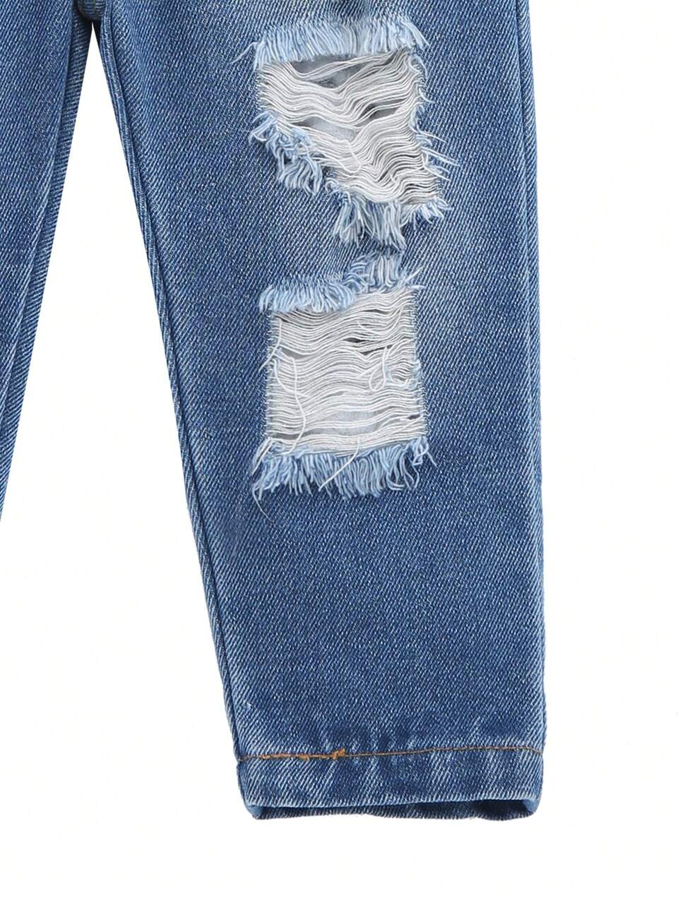 Infant Boys' Multicolor Casual Tapered Jeans With Distressed Details