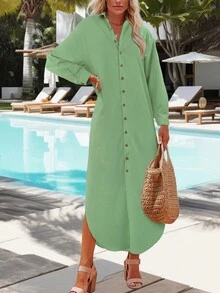 Women's Arc Hem Shirt Dress