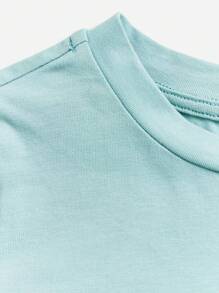 Baby Boy Casual Car Graphic Print Short Sleeve Round Neck T-Shirt Suitable For Summer - Mint Green - View 4