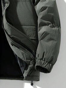 加厚保暖冬季男士外套，時尚百搭外套 - 灰色 - 查看 4