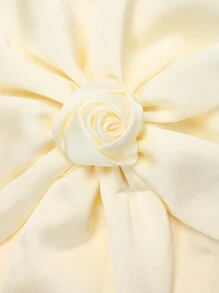 Enchnt Butterfly Decorated Halter Neck Top With 3d Effect - Apricot - View 9