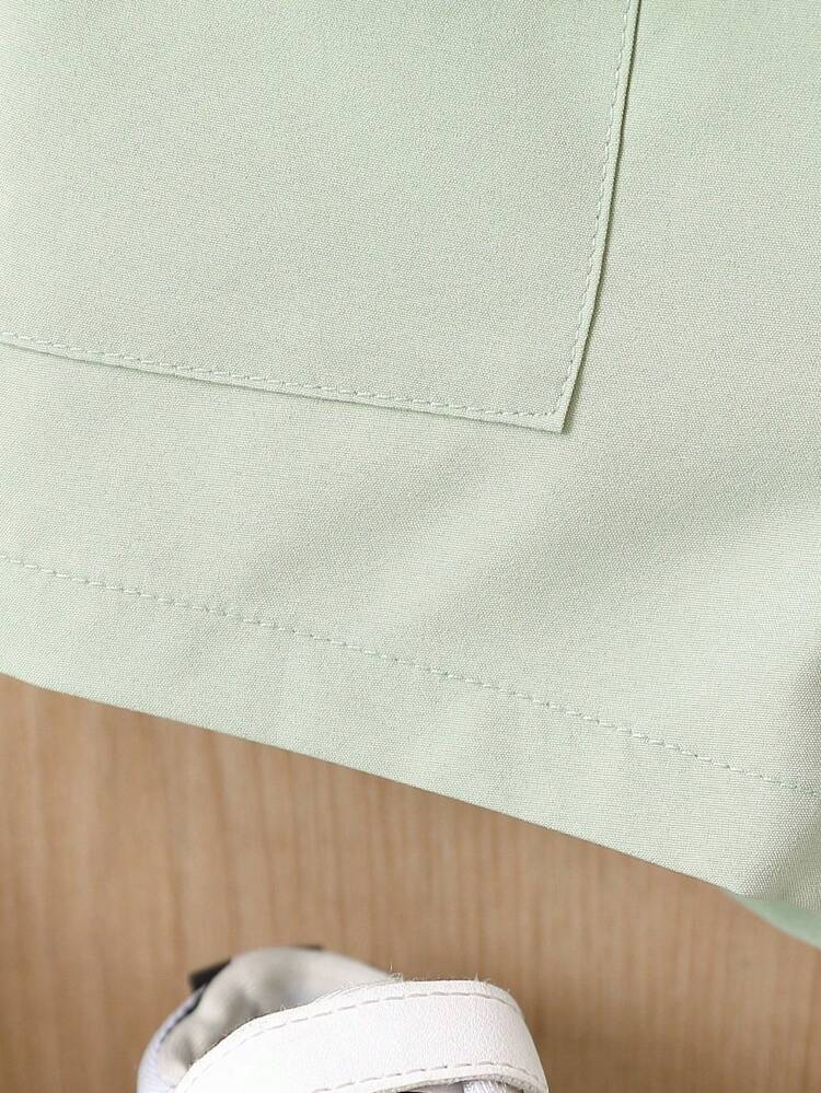 Baby Solid Color Short Sleeve T-Shirt, Tooling Vest And Shorts Set