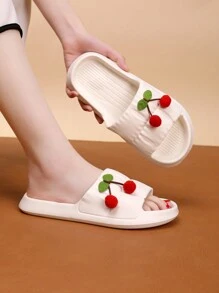 新款时尚家居凉鞋 女士室内塑料拖鞋，沙滩装 - 白色 - 查看 2