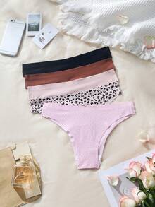 SHEIN Pack De 5 Tangas T-back Para Mujeres - Multicolor - Ver 6