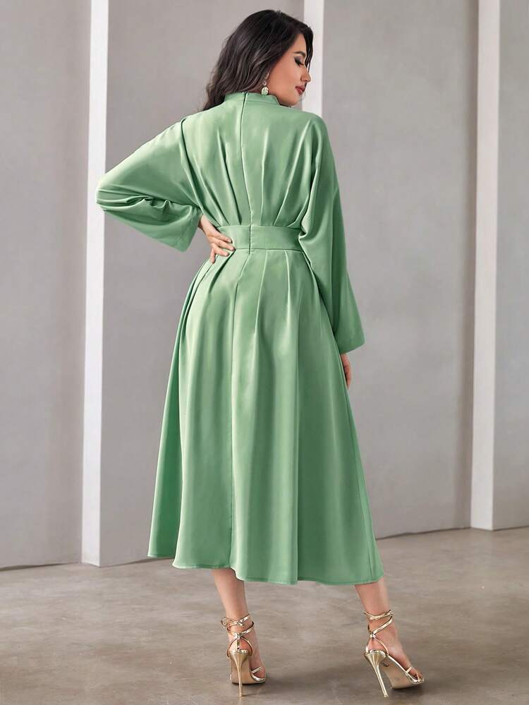 Women'S Notch Neck Fold Dress