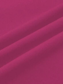 Celure 大尺碼女雙排扣寬鬆長褲 - 玫紅色 - 查看 4