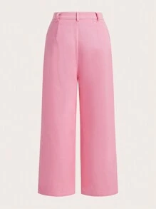 SHEIN ICON Women'S Mid-Rise Loose Trousers - Pink - View 2