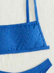 SHEIN Swim Conjunto de bikini de unicolor para mujer de verano