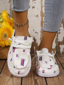 女款秋季新品,無帶懷舊多功能透氣休閒鞋,輕盈、舒適和時尚的帆布鞋 - 米色 - 查看 4