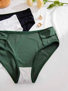 3 件大尺寸純色鏤空三角內衣 - 彩色 - 查看 4