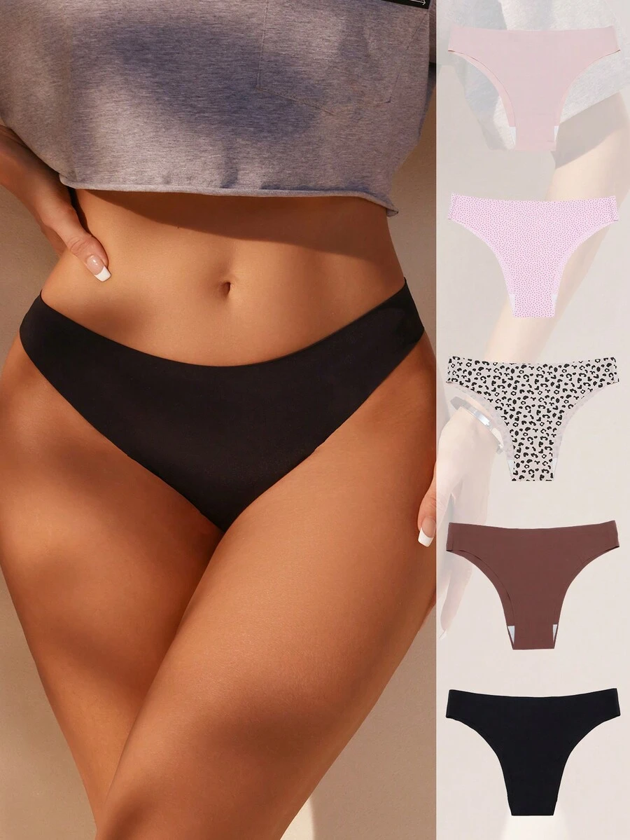 SHEIN Pack De 5 Tangas T-back Para Mujeres - Multicolor - Ver 1