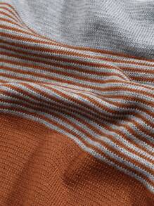 男士條紋撞色毛衣 - 彩色 - 查看 5