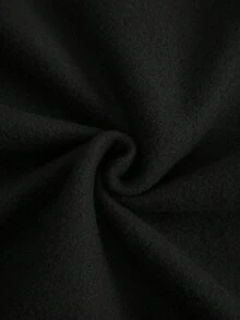 SHEIN EZwear 女款高五字母印花抽繩連帽抓絨運動衫 - 黑色 - 查看 6