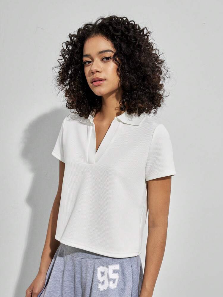 V-Neck Short Sleeved T-Shirt
