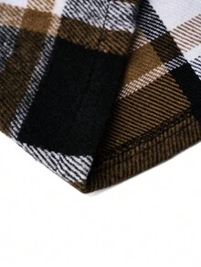 SHEIN Frenchy Women's Plaid Single-breasted Vest Jacket - Khaki - View 4