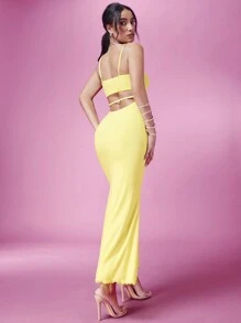 SHEIN BAE Spring Dress Spring Break Pastel Dress Summer Dress - Yellow - View 6