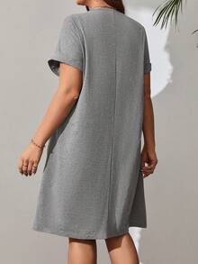 EMERY ROSE Kích thước lớn Của phụ nữ In bướm Giải trí Màu xám Đồ họa Đầm Cho mùa xuân - Xám - Xem 2