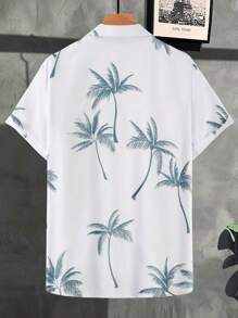 Manfinity RSRT Men's Tropical Plants Print Short Sleeve Shirt (random Cut) - White - View 2