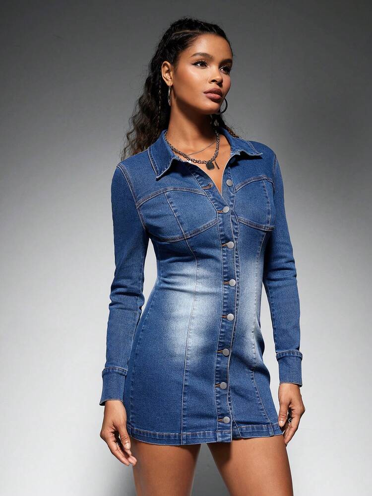 Women'S Denim Shirt Dress