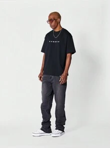 SUMWON Flare Fit Washed Jean - Black - View 3