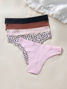 SHEIN Pack De 5 Tangas T-back Para Mujeres - Multicolor - Ver 5