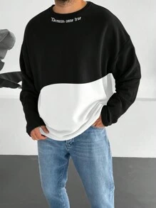 Manfinity Homme Men's Slogan Printed Colorblock T-shirt - Multicolor - View 1