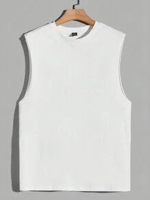 Manfinity EMRG 男士夏季運動休閒背心,印有卡通熊和字母印花 - 白色 - 查看 2