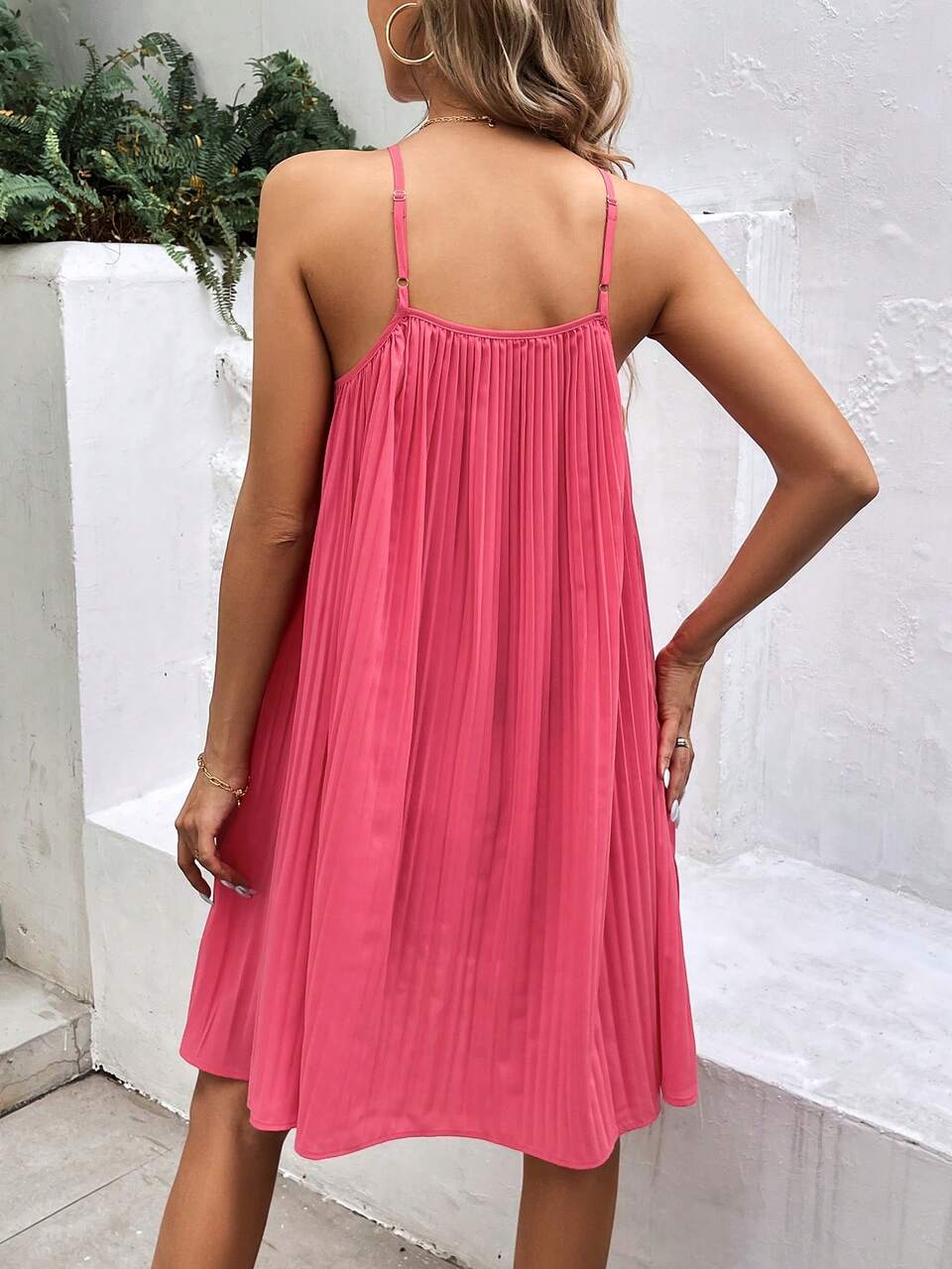 Women's Pleated Cami Dress