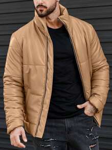 Manfinity Hypemode Men's Bright Padded Coat Padded Coat - Camel - View 6