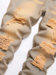 Men'S Vintage Washed Ripped Jeans - Medium Wash - View 3