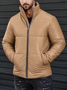 Manfinity Hypemode Men's Bright Padded Coat Padded Coat - Camel - View 8