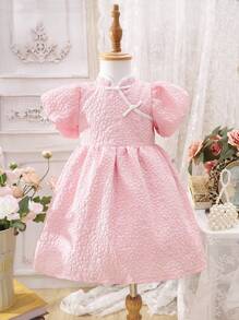 女寶寶新中式旗袍立領復古連身裙