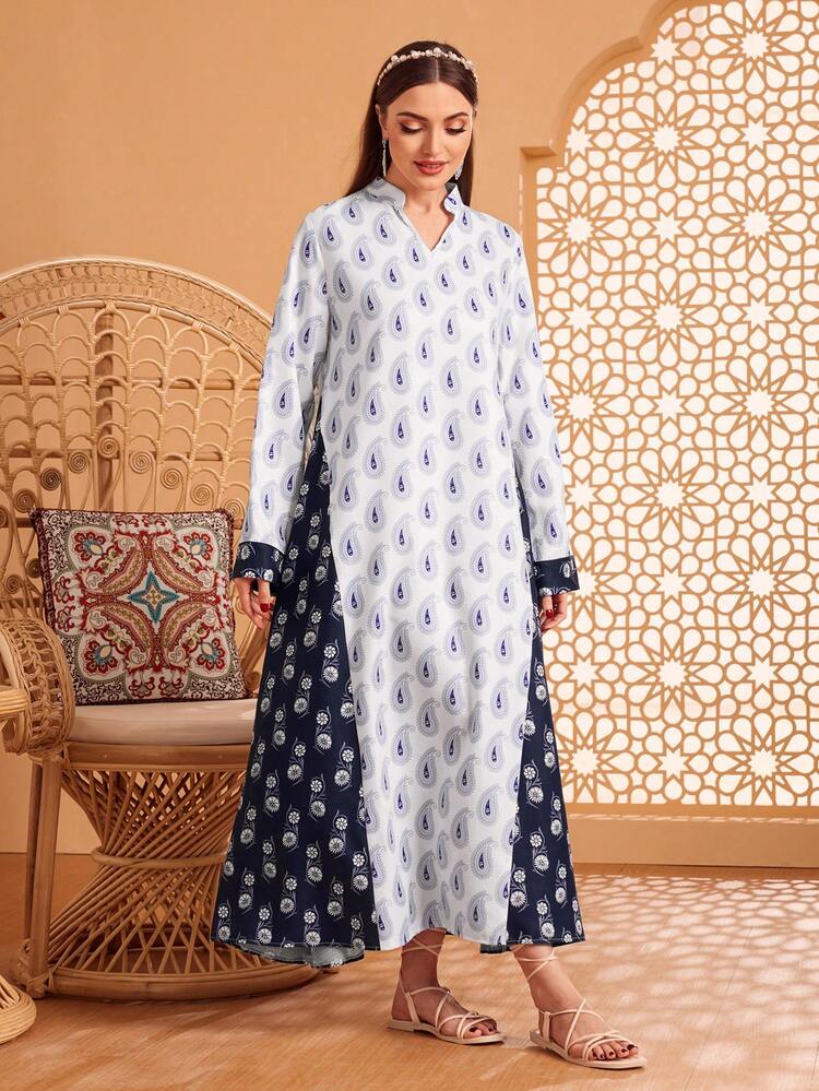 Women's Floral Print Notch Collar Dress