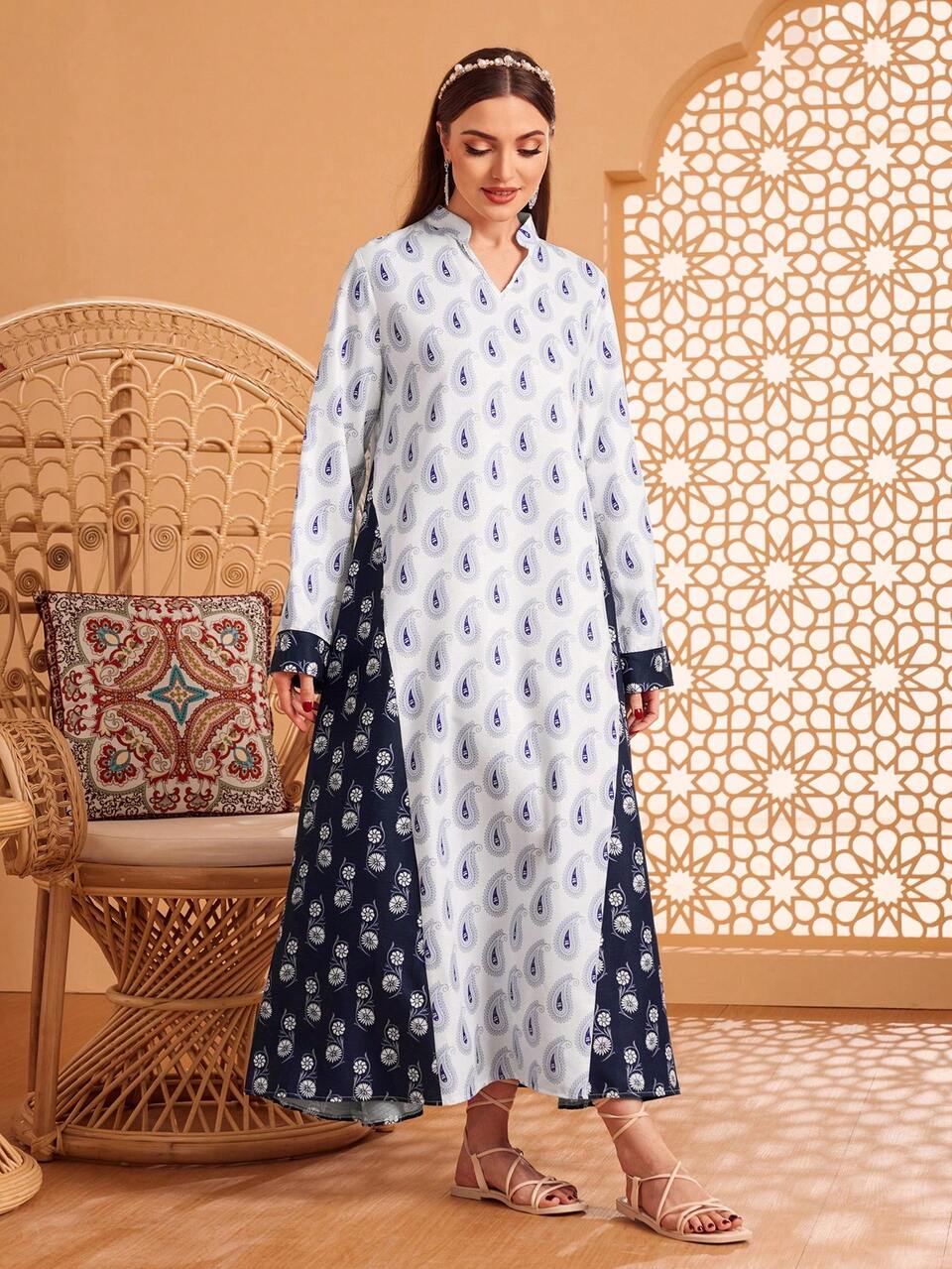 Women's Floral Print Notch Collar Dress