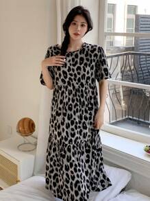DAZY Camisón Con Estampado De Leopardo