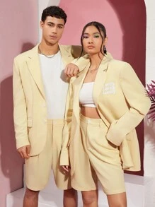 Manfinity Unisex Loose Fit Men's Woven Leisure Suit, 2pcs/Set