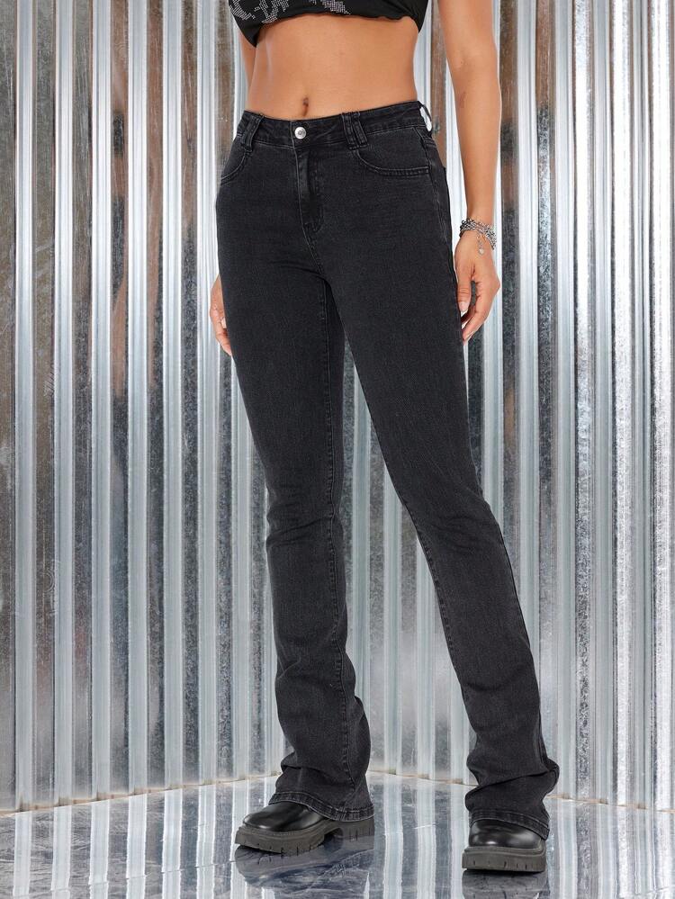 Women's Solid Color Slim Jeans