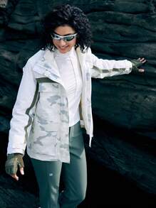 In My Nature 女款迷彩印花滑雪夾克 - 白色 - 查看 6