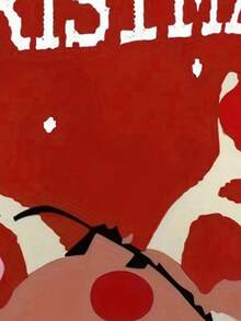 Plus Christmas Print Off Shoulder T-Shirts - Red - View 3