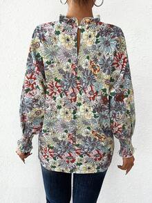 SHEIN LUNE 花卉印花立領襯衫 - 彩色 - 查看 4