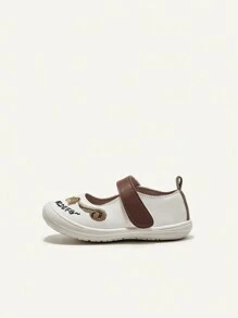 Lindo Y Divertido Zapatos De Bebé Mary Jane Bordados Con Patrón De Zorro
